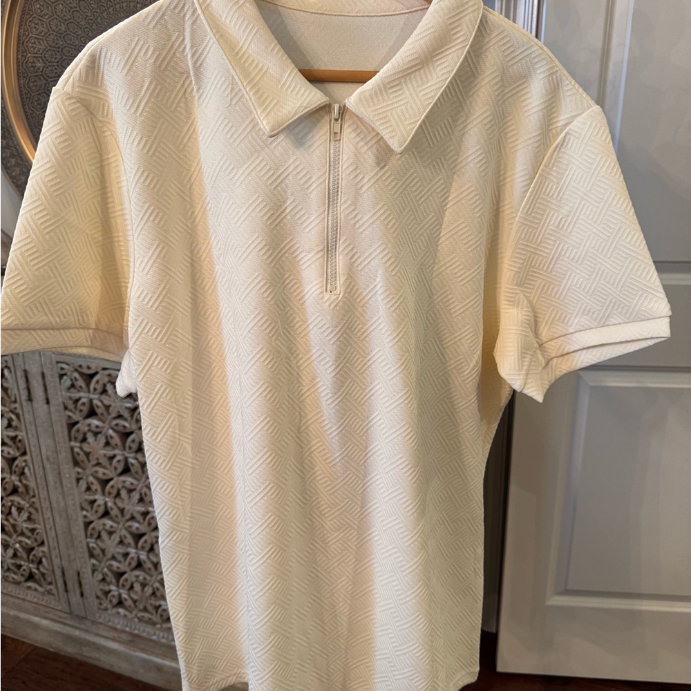 Cream Short Sleeve Polo Shirt